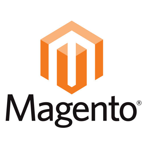 Magento logo – a popular e-commerce platform, stylized as an orange hexagon with the letter ‘M’ inside.